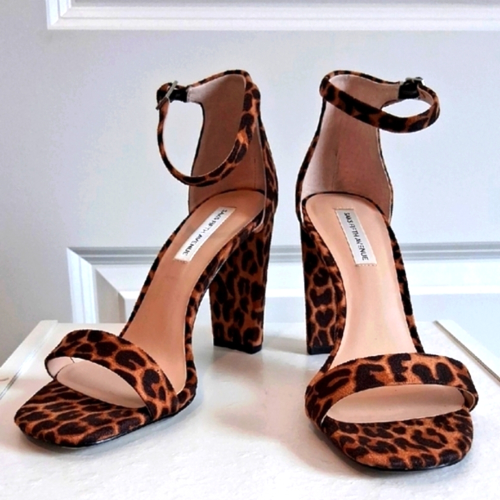 Leopard Print Ankle Strap Heels
